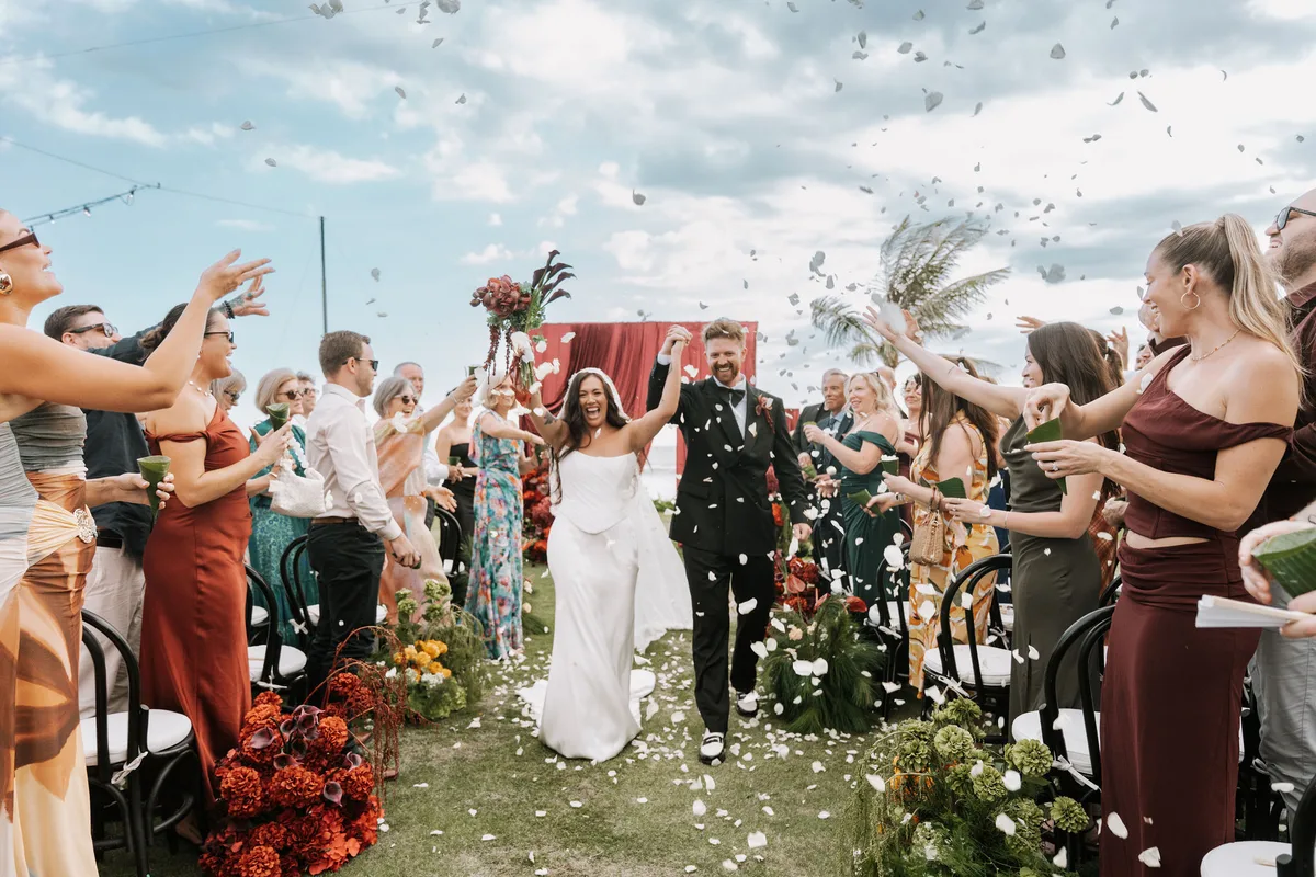 A shower of confetti on the recessional