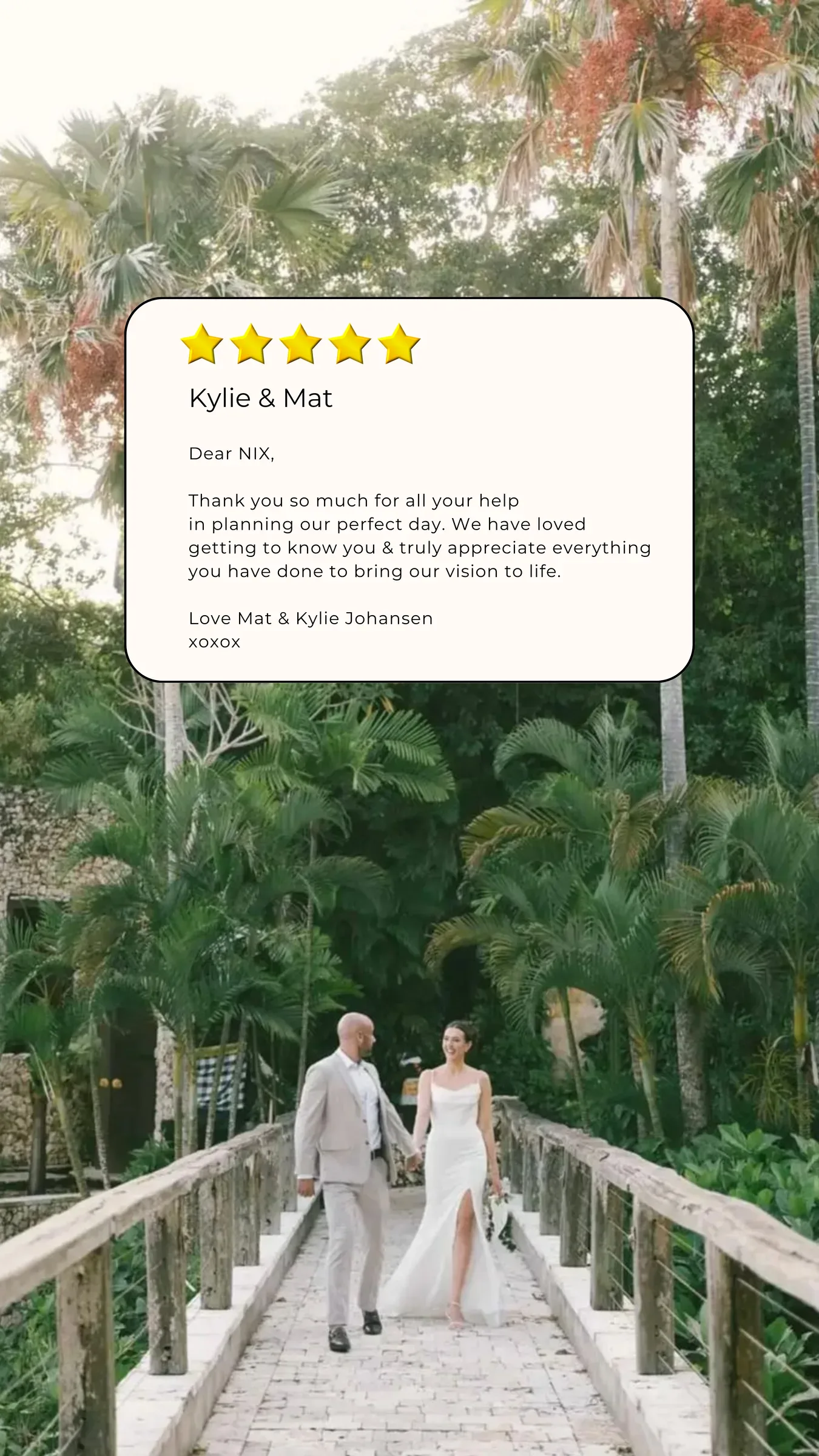 A love note from Kylie & Mat